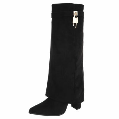 Aya1 Boot – Zwart Microsuède