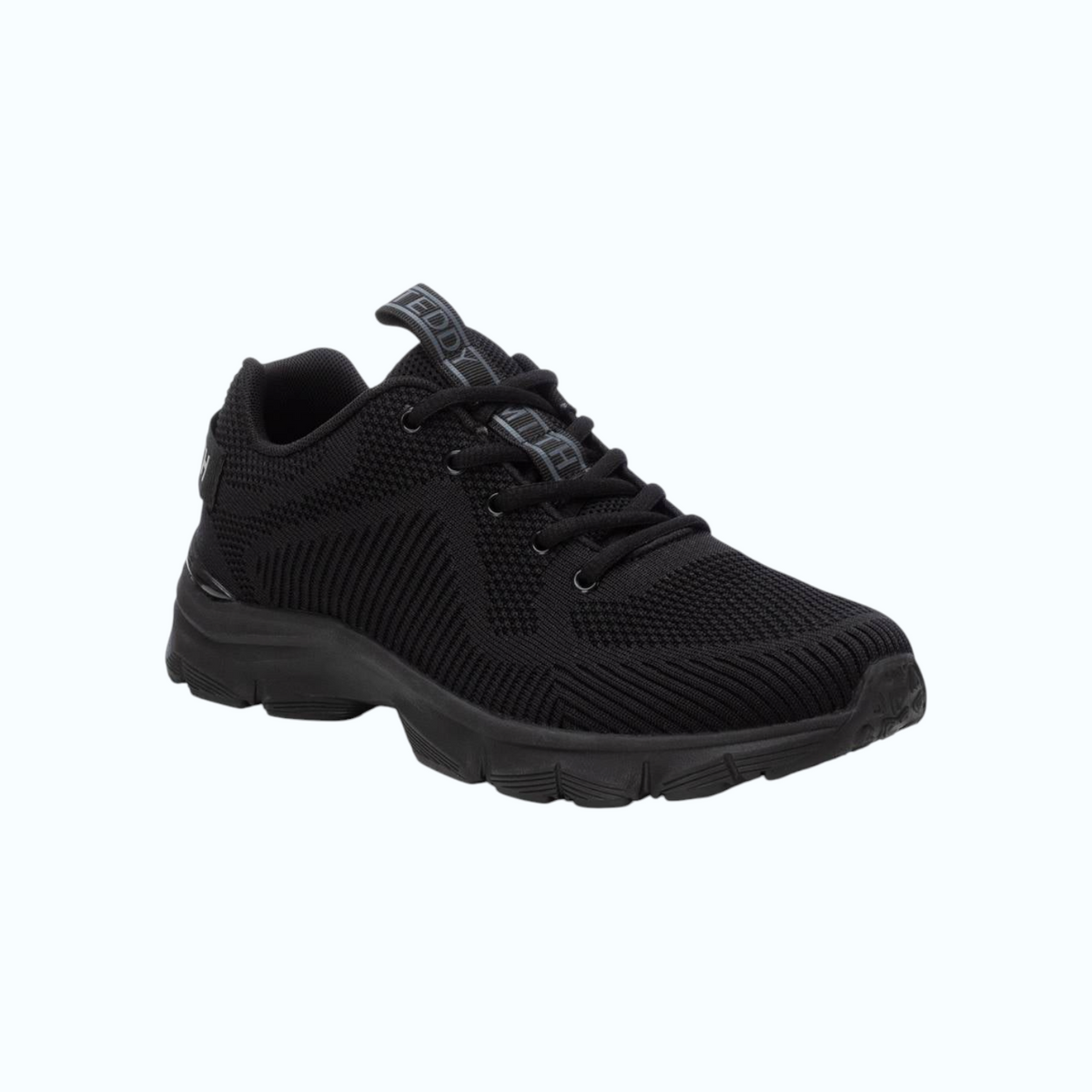 So and Ro - shoes and more - Teddy Smith Clemens zwarte herensneakers met veters en sportief gebreid bovenwerk
