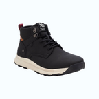 So and Ro - shoes and more - XTI Gerrit zwarte herenboots met veters, beige zool en bruin accent bij de hiel