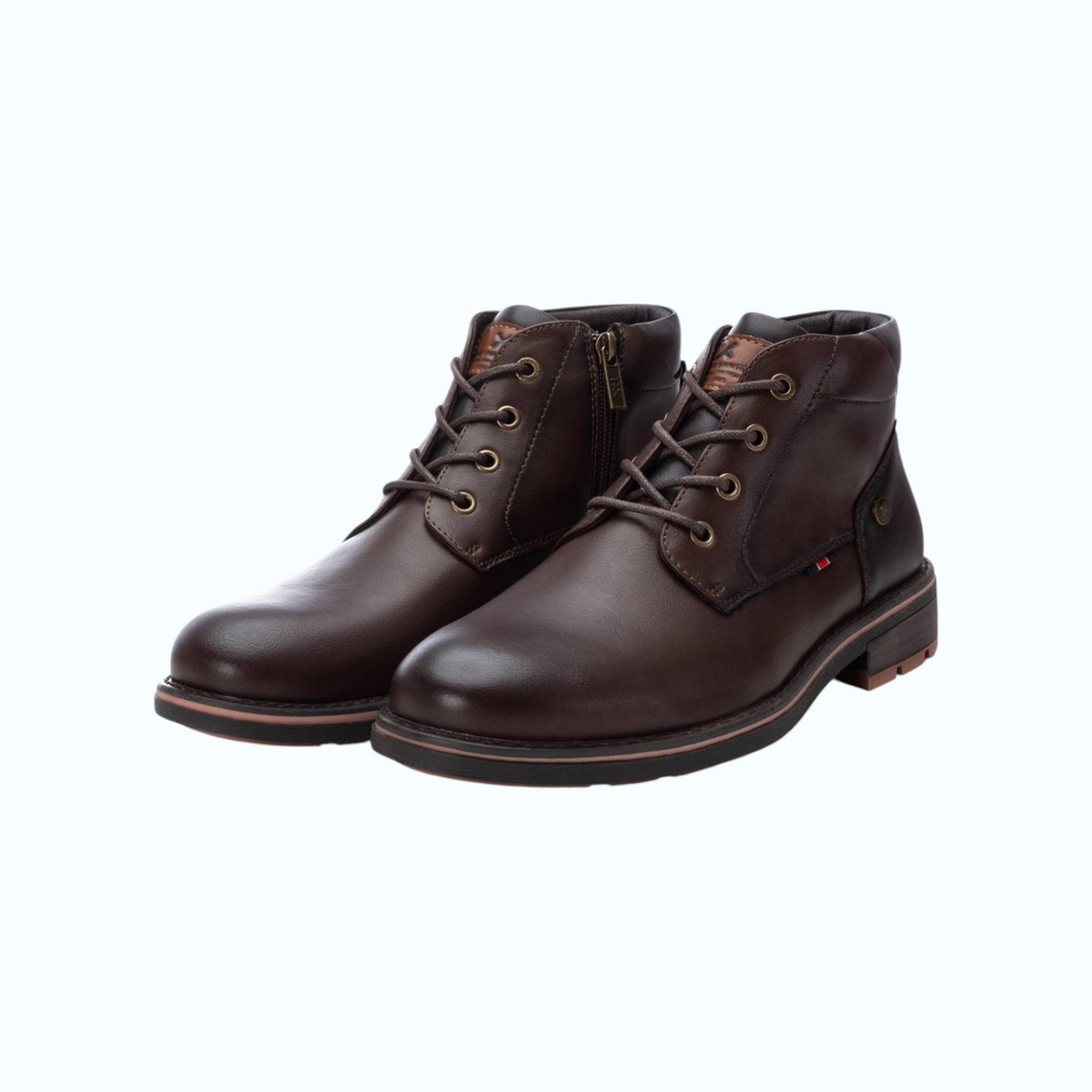 So and Ro - shoes and more - XTI Govert herenboots in bruin met vetersluiting en ritssluiting aan de zijkant