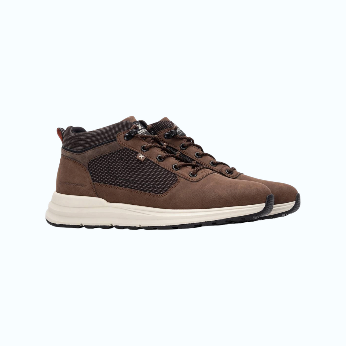 So and Ro - shoes and more - XTI Joris hoge bruine herensneakers met een sportieve zool en textielaccenten