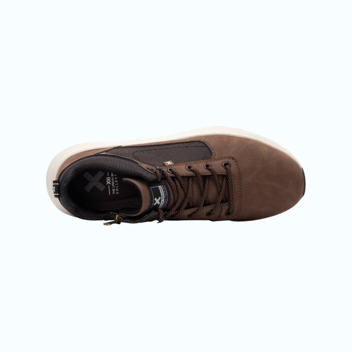 So and Ro - shoes and more - XTI Joris hoge bruine sneakers met veters en ritssluiting voor heren