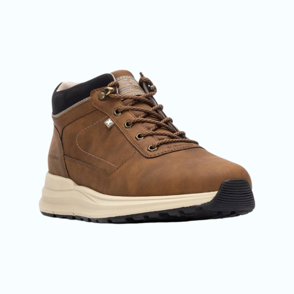 So and Ro - shoes and more - Hendrik hoge sneakers in camel met veters en een stevige beige zool voor heren
