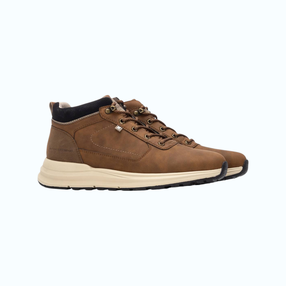 So and Ro - shoes and more - Hendrik hoge sneakers in camel met veters en een beige sportieve zool voor heren