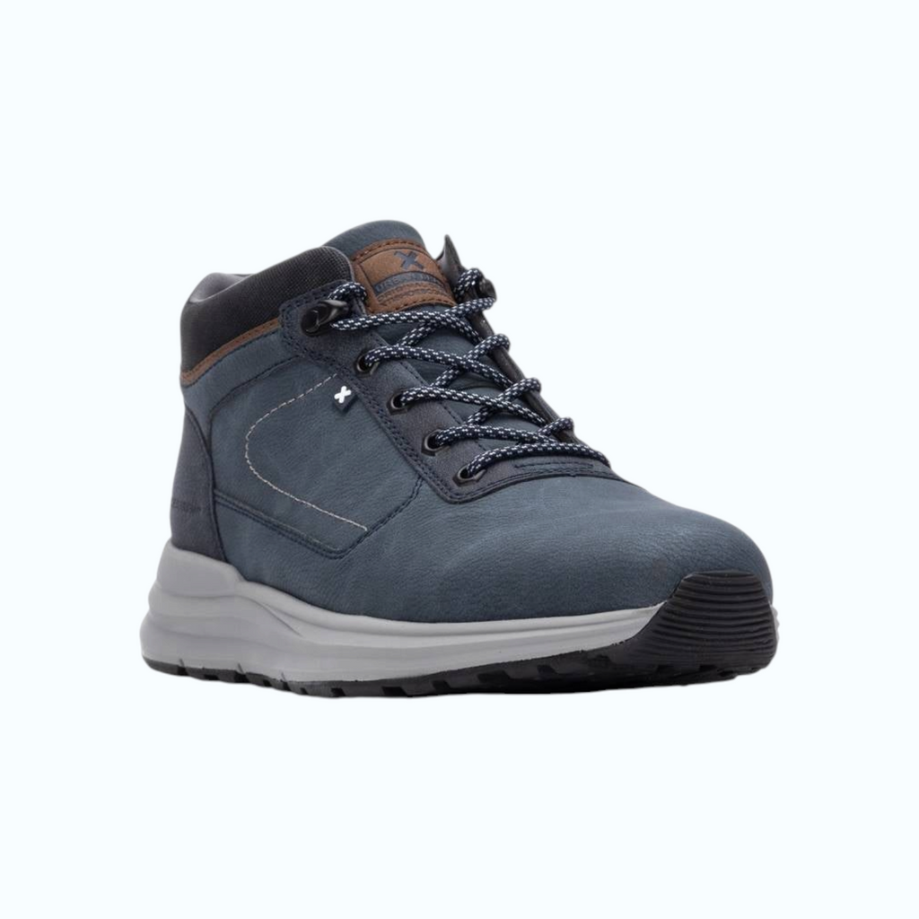 So and Ro - shoes and more - XTI Joris hoge sneakers in navy met veters en een stevige grijze zool voor heren