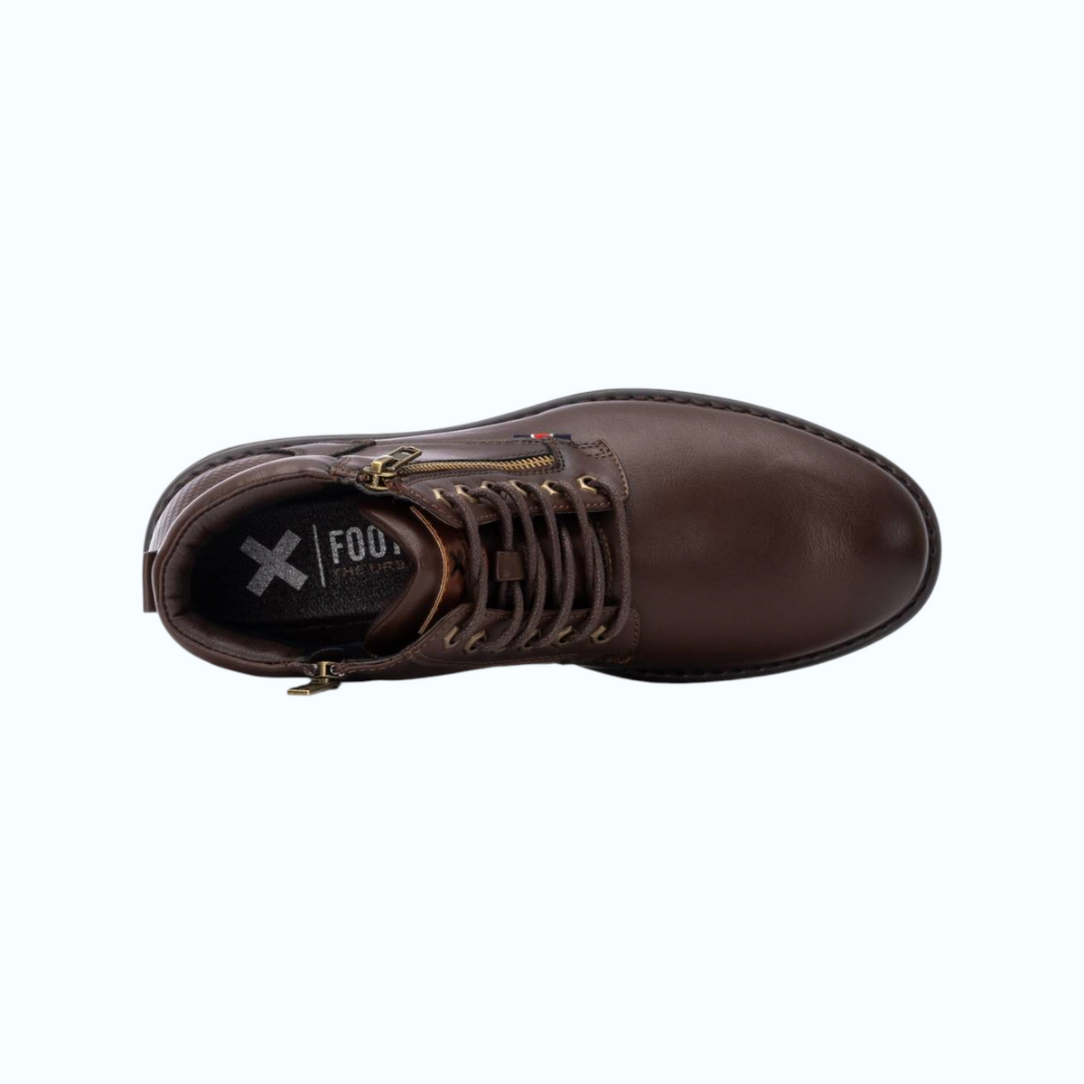 So and Ro - shoes and more - Johan bruine XTI herenboots met veters en ritssluiting in bovenaanzicht