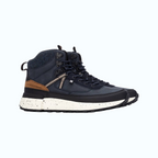 So and Ro - shoes and more - XTI Jelte hoge sneakers in navy met bruine accenten en gespikkelde zool