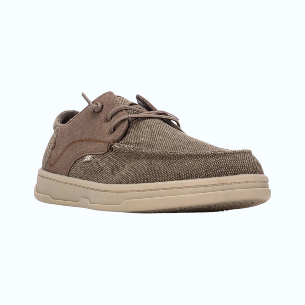 So and Ro - shoes and more - XTI Karel casual veterschoenen in taupe met textiel bovenwerk en stevige zool