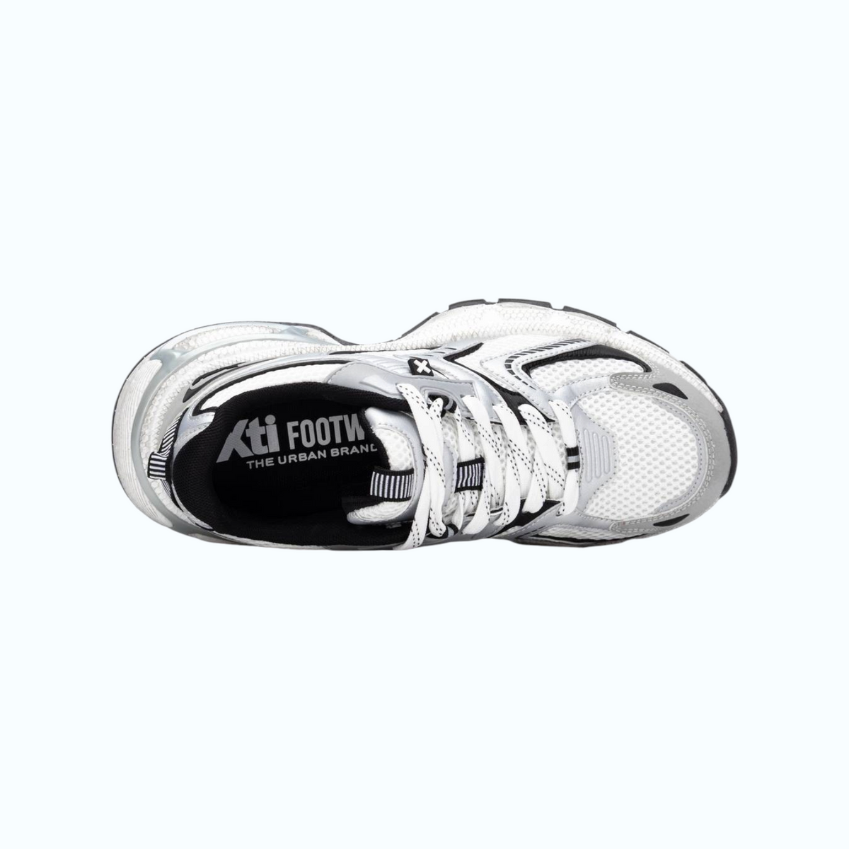 So and Ro - shoes and more - XTI Kees herensneakers in wit met mesh details en sportief design, bovenaanzicht