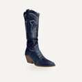 Denim Western Cowboy Laarzen met Borduursel | Fest – gespiegeld