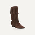 Fringe Knee High Boots – Bruin Suède Look | Boho F – gespiegeld