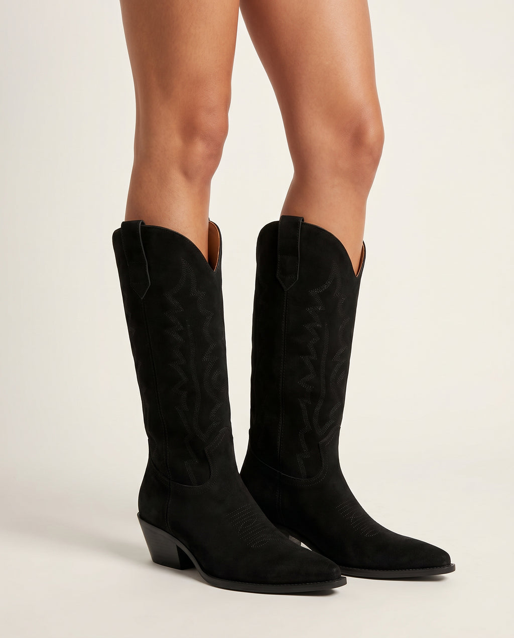 Tall Western Cowboy Laarzen – Zwart | Festival Boo – model studio