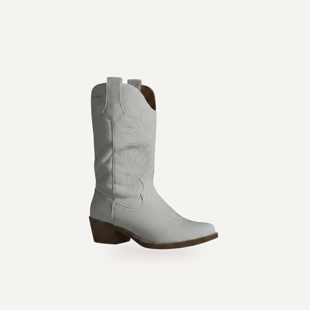 Embroidered Western Cowboy Laarzen – Wit | Festiva – gespiegeld