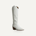 Witte Cowboy Laarzen Dames – Leder Look | Western  – gespiegeld