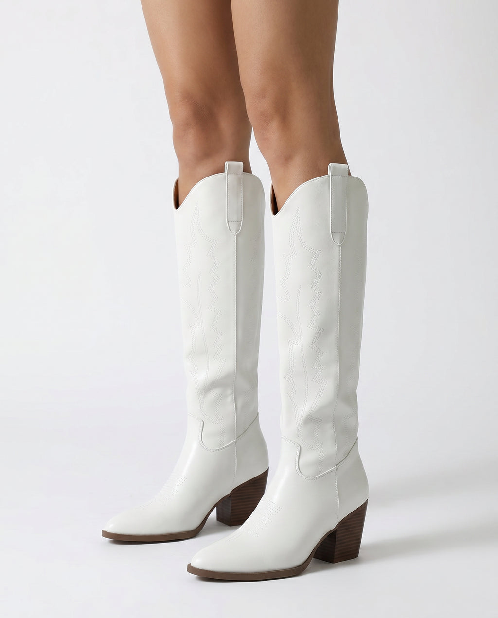 Witte Cowboy Laarzen Dames – Leder Look | Western  – model studio