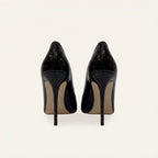 Zwarte Stiletto Pumps Dames – Puntneus Lakleder |  – achterkant