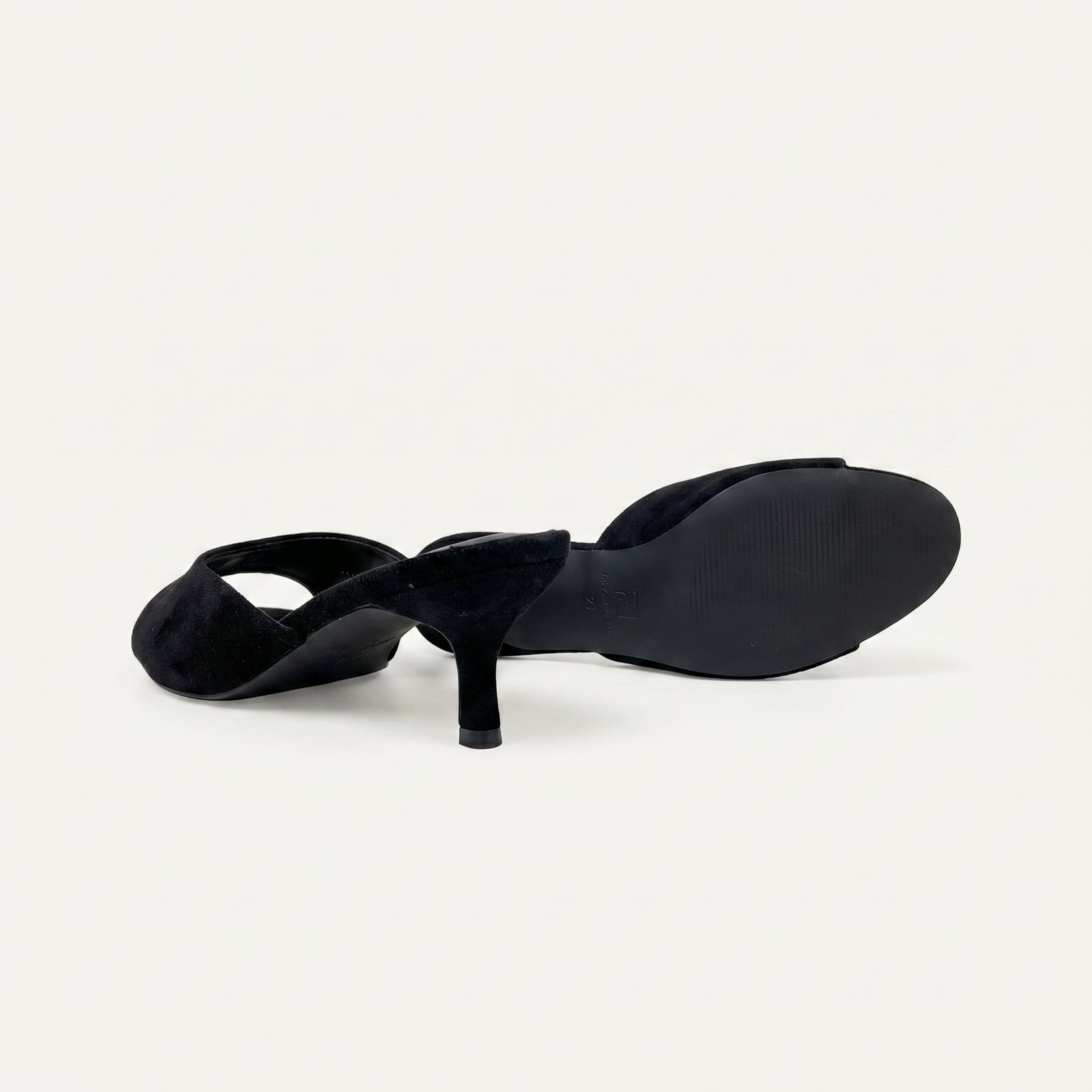 Zwarte Kitten Heel Mules Dames – Micro Suède | Sli – achterkant