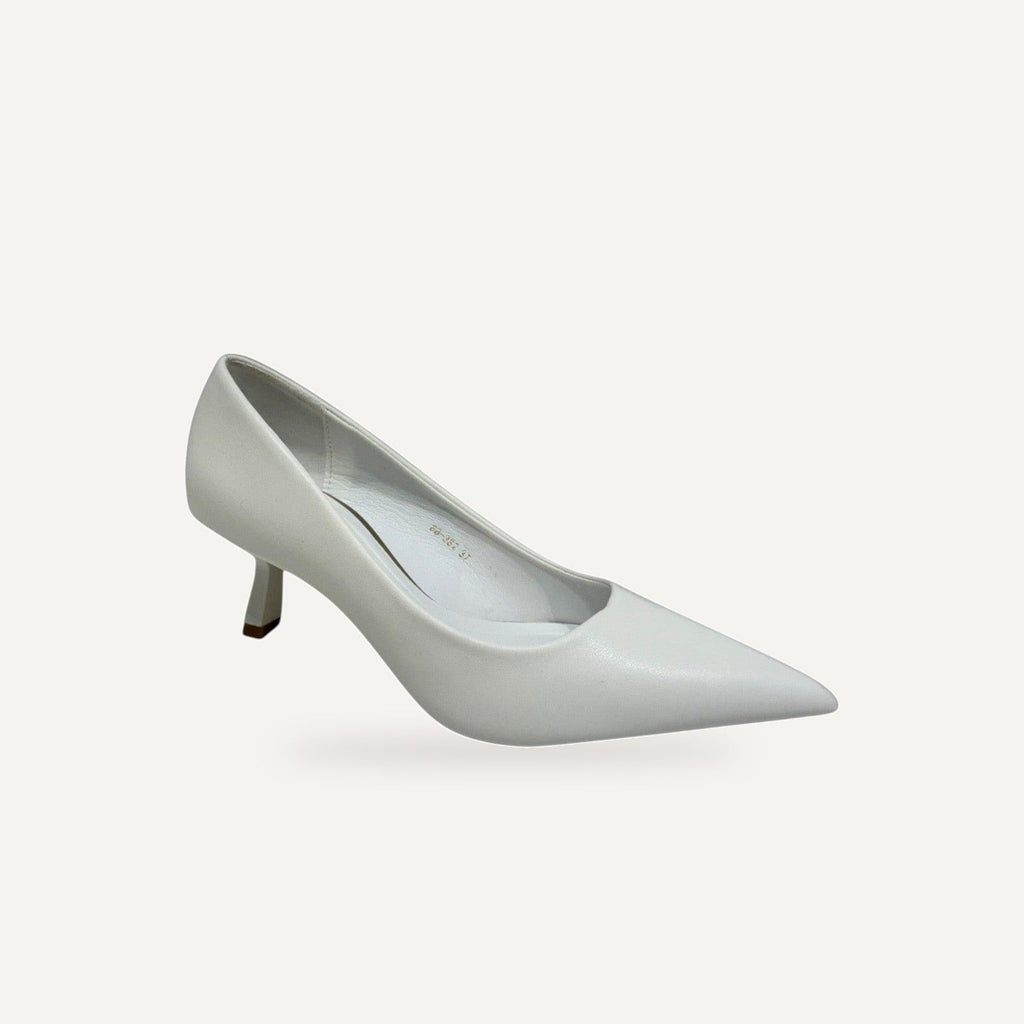 Pointed Toe Kitten Heel Pumps – gespiegeld