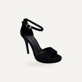 Zwarte Platform Stiletto Sandalen Dames met Enkelb – gespiegeld