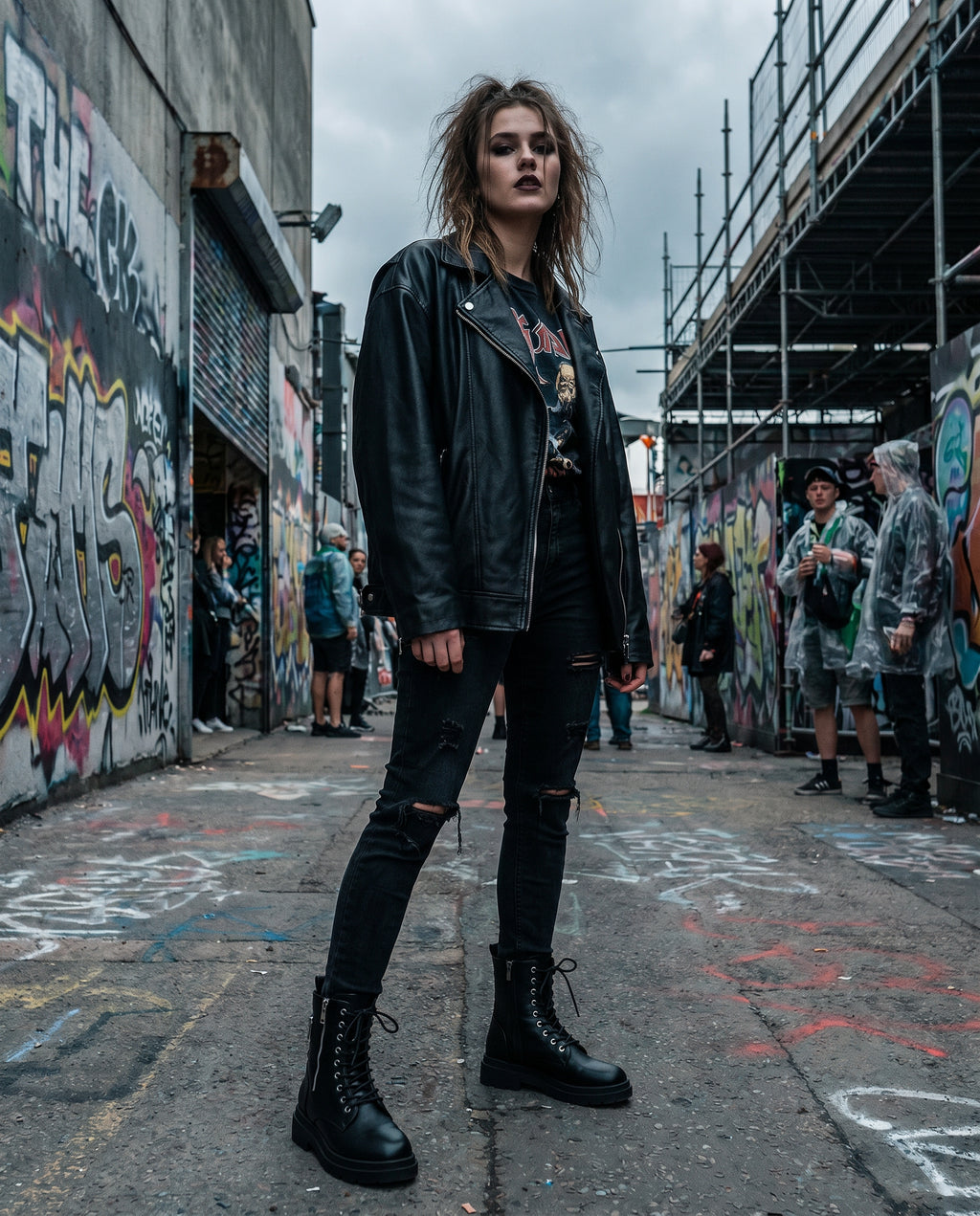 Zwarte Combat Boots Dames met Veters en Zijrits |  – lifestyle