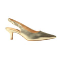 Pointed Toe Slingback Kitten Heel – gespiegeld