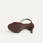 Bruine Platform Stiletto Sandalen Dames – Chocolat – achterkant