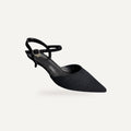 Pointed Toe Slingback Kitten Heel – gespiegeld