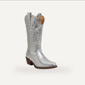Western Festival Boots – Zilver | Lage Hak – gespiegeld