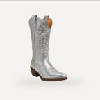 Western Festival Boots – Zilver | Lage Hak – gespiegeld