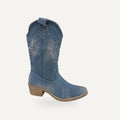 Western Festival Boots – Denim | Lage Hak – gespiegeld