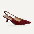 Bordeaux Lak Slingback Kitten Heel – Puntneus | El – gespiegeld