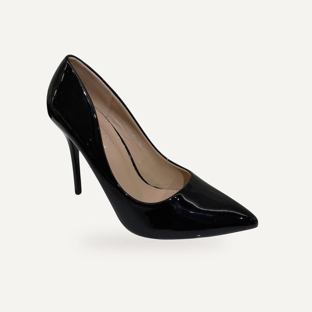Zwarte Lak stiletto – gespiegeld