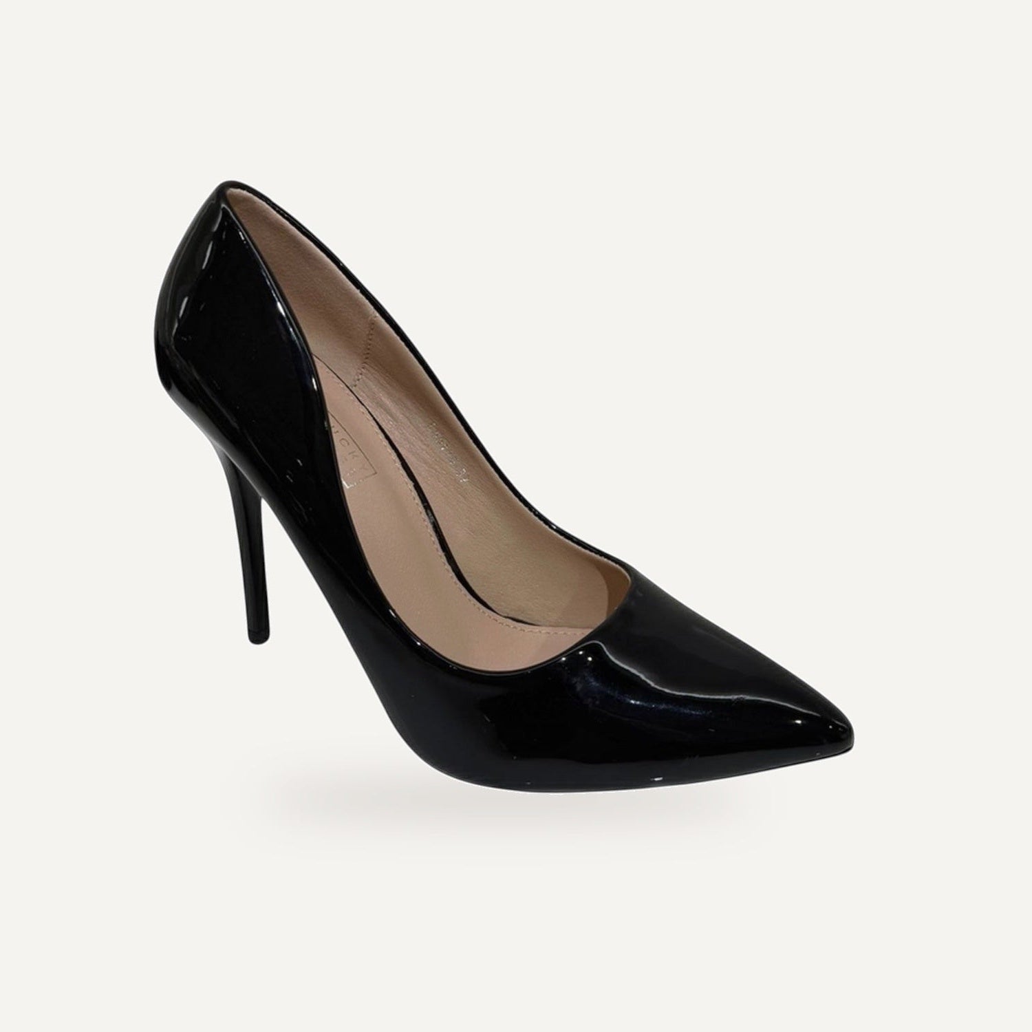 Zwarte Lak stiletto – gespiegeld