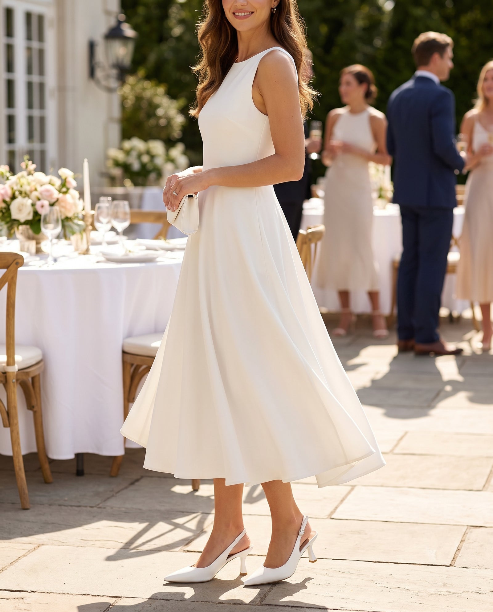 Witte Slingback Kitten Heel – Puntneus | Elegante  – lifestyle