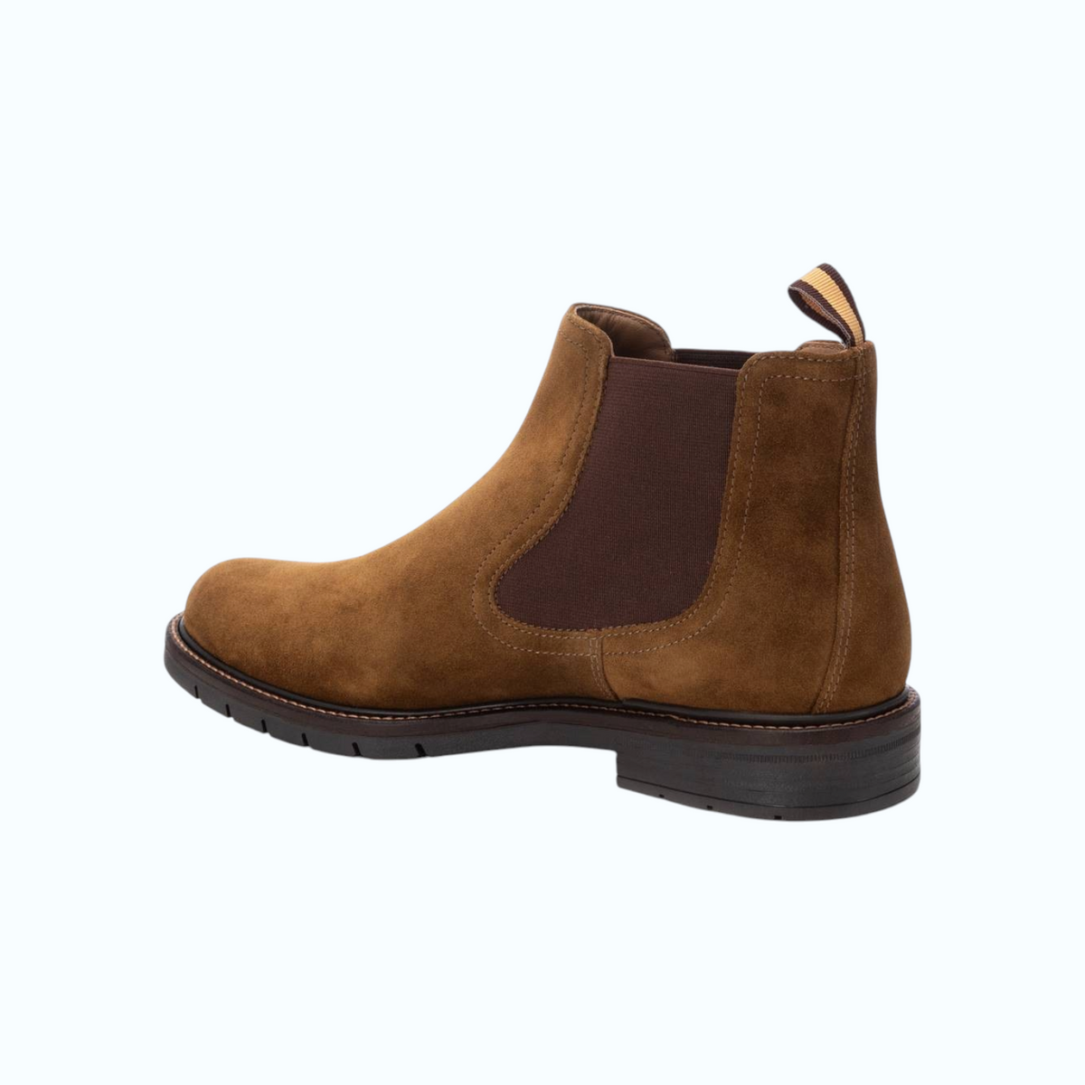 So and Ro - shoes and more - Mark chelsea boots in camel suède met bruine elastische inzet en robuuste zool