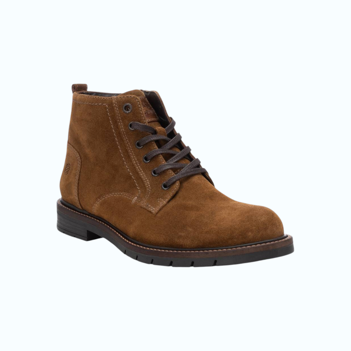 So and Ro - shoes and more - XTI Micky veterboots in camel suède met bruine veters en robuuste zool