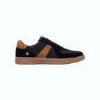 So and Ro - shoes and more - REFRESH Marcel herensneakers in zwart met bruine accenten en suède details