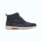 So and Ro - shoes and more - REFRESH Niko veterboots in navy met vetersluiting en een beige rubberen zool