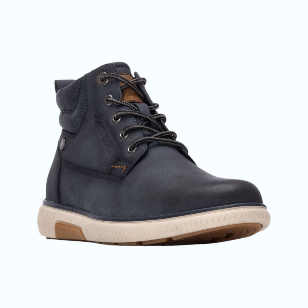 So and Ro - shoes and more - REFRESH Niko veterboots in navy met vetersluiting en een contrasterende lichte zool