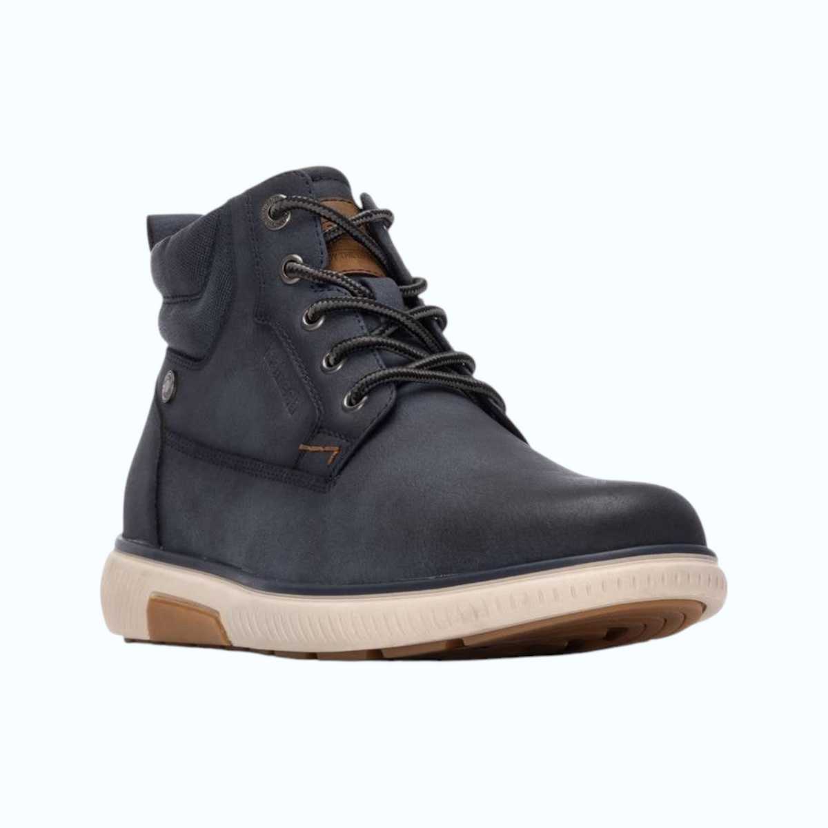 So and Ro - shoes and more - REFRESH Niko veterboots in navy met vetersluiting en een contrasterende lichte zool