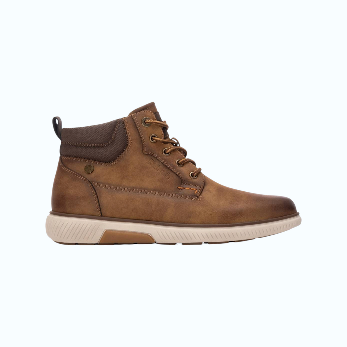 So and Ro - shoes and more - REFRESH Niko veterboots in camel met bruine details en een lichte zool