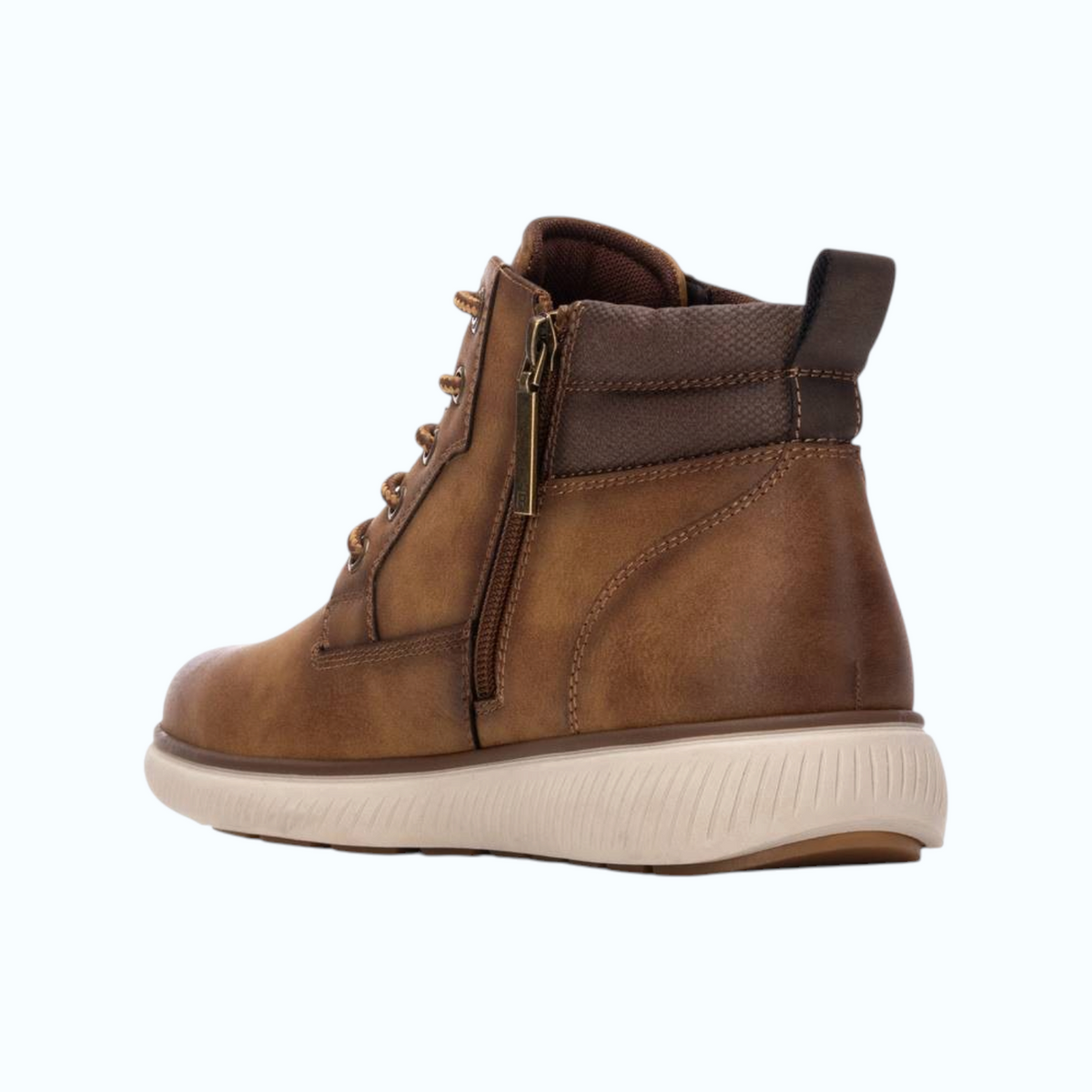 So and Ro - shoes and more - Niko veterboots in camel met rits en beige zool voor heren