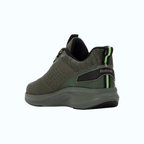 So and Ro - shoes and more - REFRESH Otto sneakers in kaki met gebreid bovenwerk en opvallende neon accenten