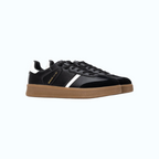 So and Ro - shoes and more - REFRESH Olivier zwarte sneakers met bruine zool en witte accenten voor heren