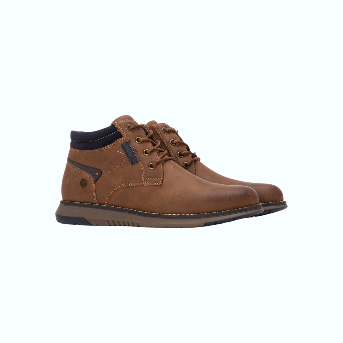 So and Ro - shoes and more - REFRESH camelkleurige veterboots voor heren met vetersluiting en donkere accenten