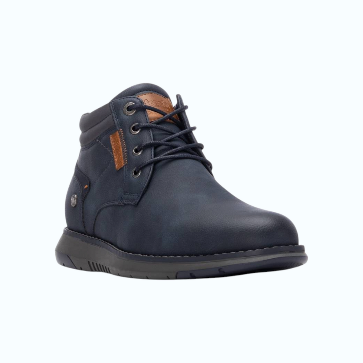 So and Ro - shoes and more - REFRESH Patrick navy veterboots met vetersluiting en bruine accenten voor heren