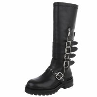 Zwarte Festival Combat Boots DES8055 – Buckle Boots