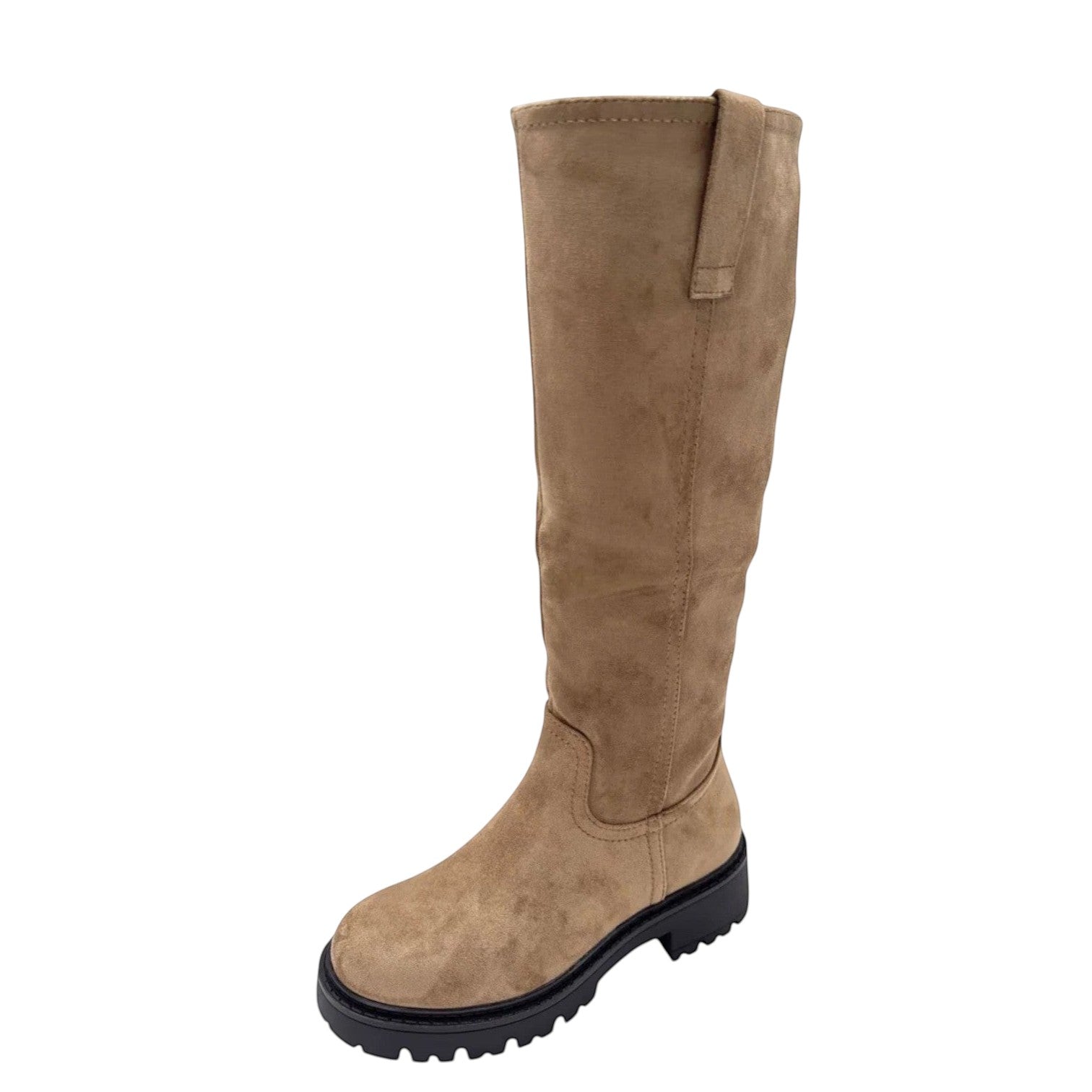 Lina Boot – Taupe Microsuède