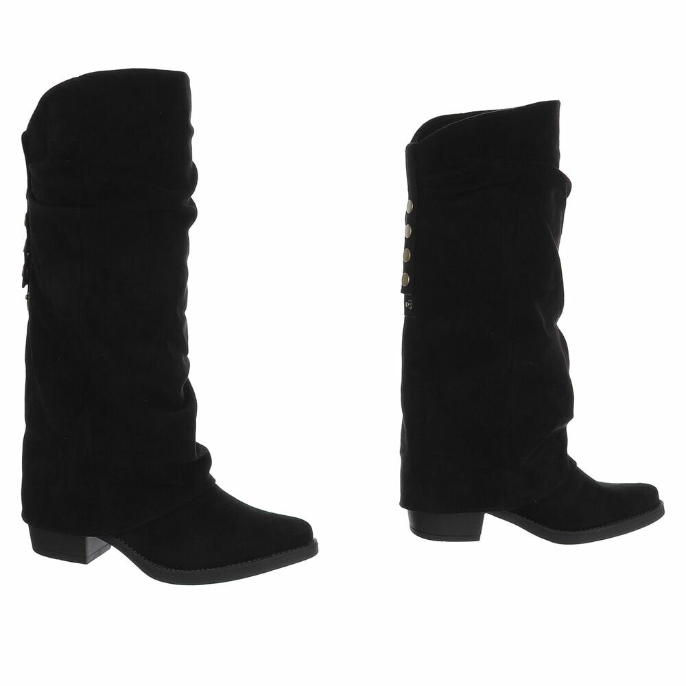 Allie Boot – Zwart Microsuède