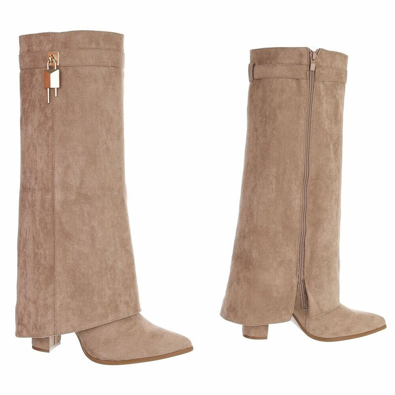 Aya1 Boot – Beige Microsuède